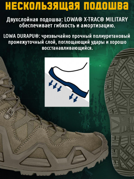 Ботинки LOWA Zephyr MK2 GTX Mid Ranger Green