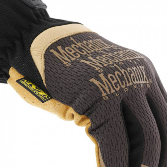 Прочные сенсорные перчатки MECHANIX Work Leather FastFit Brown