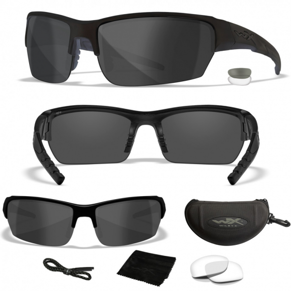 Баллистические очки для тактической стрельбы Wiley X Valor Matte Black (Clear-Grey)