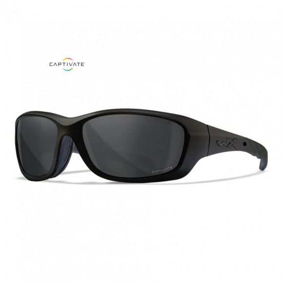 Баллистические очки с поляризацией и защитой от осколков Wiley X Gravity Matte Black (CAPTIVATE Polarized Grey)