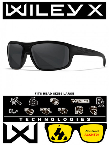 Защитные очки Wiley X Contend Matte Black (Grey)