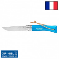 Складной нож Opinel Tradition Color №07 клинок 8см, нерж.сталь, граб, голубой, темляк