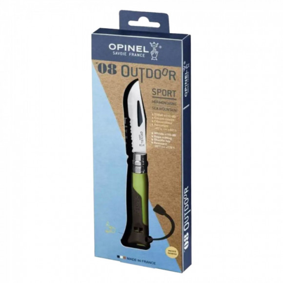 Универсальный нож выживания Opinel Outdoor Inox Earth-Green (рукоятка пластик)