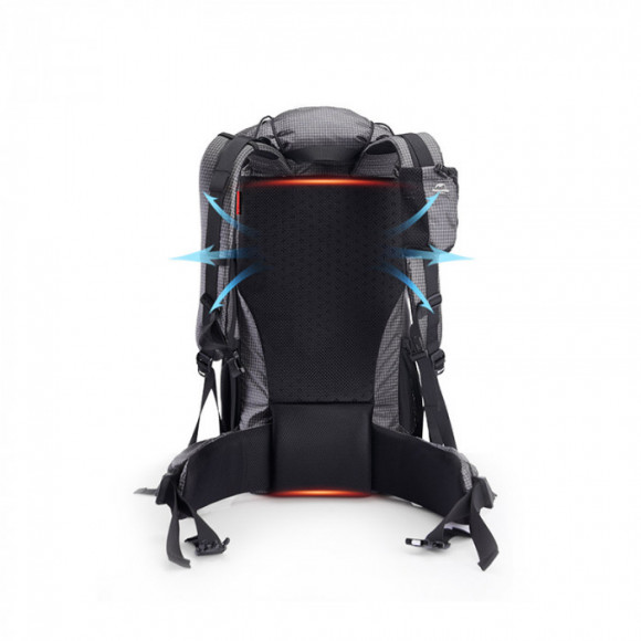 Рюкзак туристический NATUREHIKE Rock, 60L+5L, 26х18х67см, черный