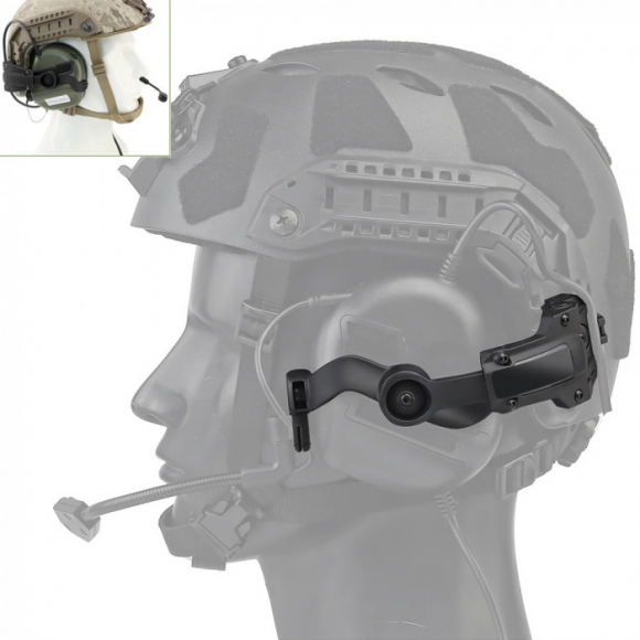 Крепление для наушников EARMOR Plus M16A на шлем (чебурашка) коричневые